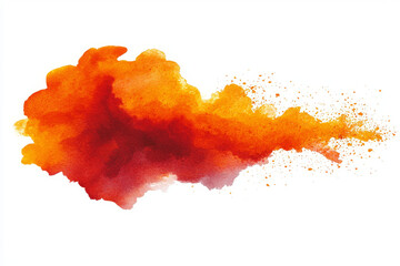 Fototapeta premium Abstract orange and red watercolor wash, vibrant hues, dynamic splash.