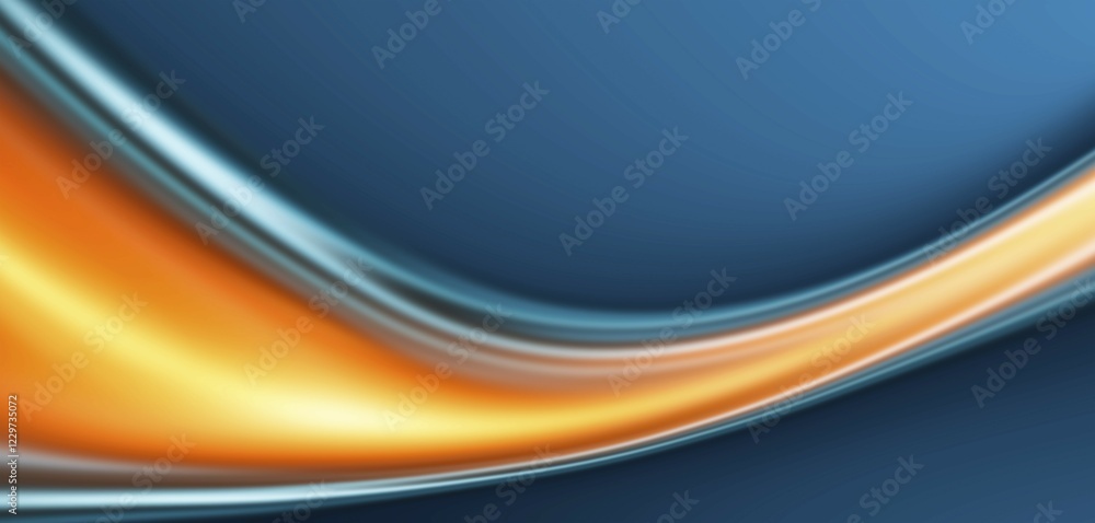 Poster blue and orange background with color gradient wave design, abstract curve, grainy texture, dynamic 