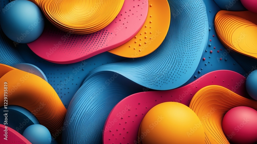 Poster modern 3d background abstract geometric shapes and bold colors blending seamlessly into an artistic 