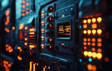 Obraz premium Futuristic Control Panel: Sci-Fi Interface Design