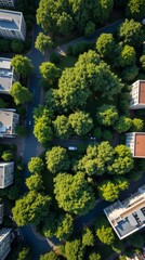 Green Urban Harmony: Aerial View of a Lush Cityscape