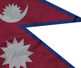 Closeup of Ruffled Nepal flag, Fabric Ruffled Flag Background