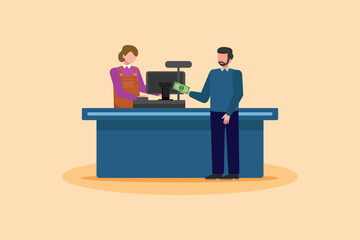 Payment activity concept. Colored flat vector illustration isolated.