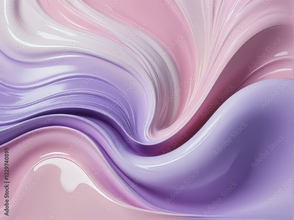 Poster flowing patterns and smooth textures in pastel colors creating an abstract design, ai generated