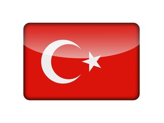 The Turkish flag in the form of a glossy icon