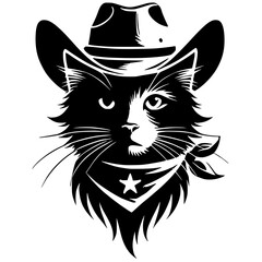 Cowboy cat silhouette
