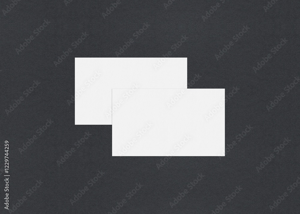 Aufkleber two overlapping white rectangles on a dark background in a minimalistic style, blank white business 
