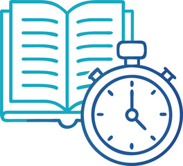 Fast Learning Concept: Stopwatch and Open Book Graphic