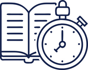 Time Management and Learning Illustration: Study Efficiency Symbol