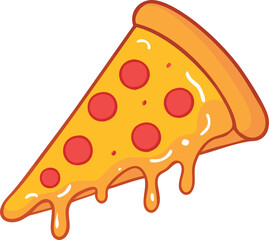 Tasty Pizza Slice Graphic: Cartoon Style Food Illustration