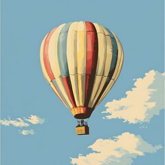 Fototapeta premium Colorful hot air balloon in sky