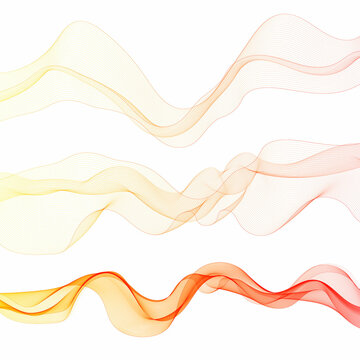 Set of abstract 0range waves. isolated on white background. Eps 10
