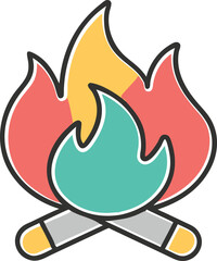 Warm and Cozy Campfire Vector for Creative Use