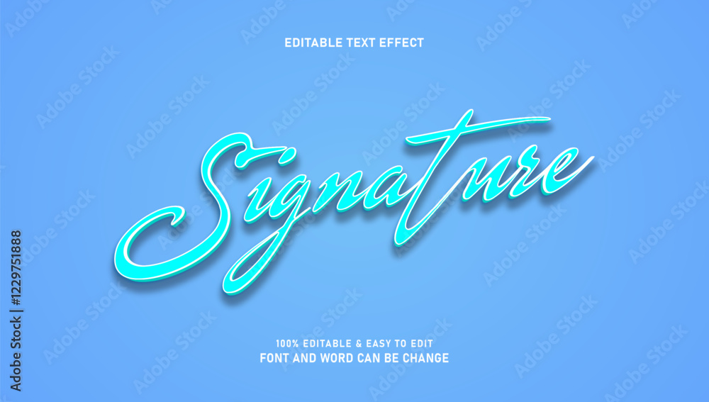 Poster editable signature text effect