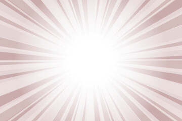 Pink gray background with white sun ray. Pattern of starburst. Abstract texture with light of sunburst. Radial beam of sunlight. Retro background with flash.  sunburst flare background design.