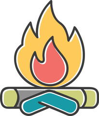 Campfire Artwork for Outdoor and Nature Themes