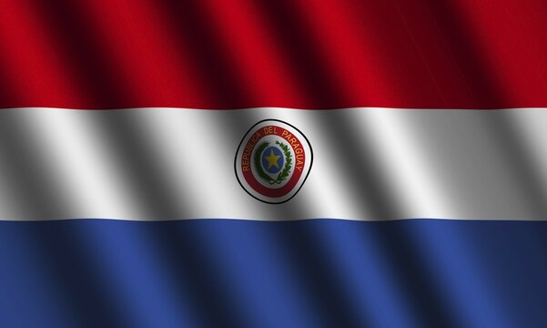 The Paraguayan flag flying in the wind