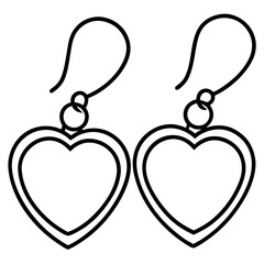 Symmetrical Heart Line Art for Earrings