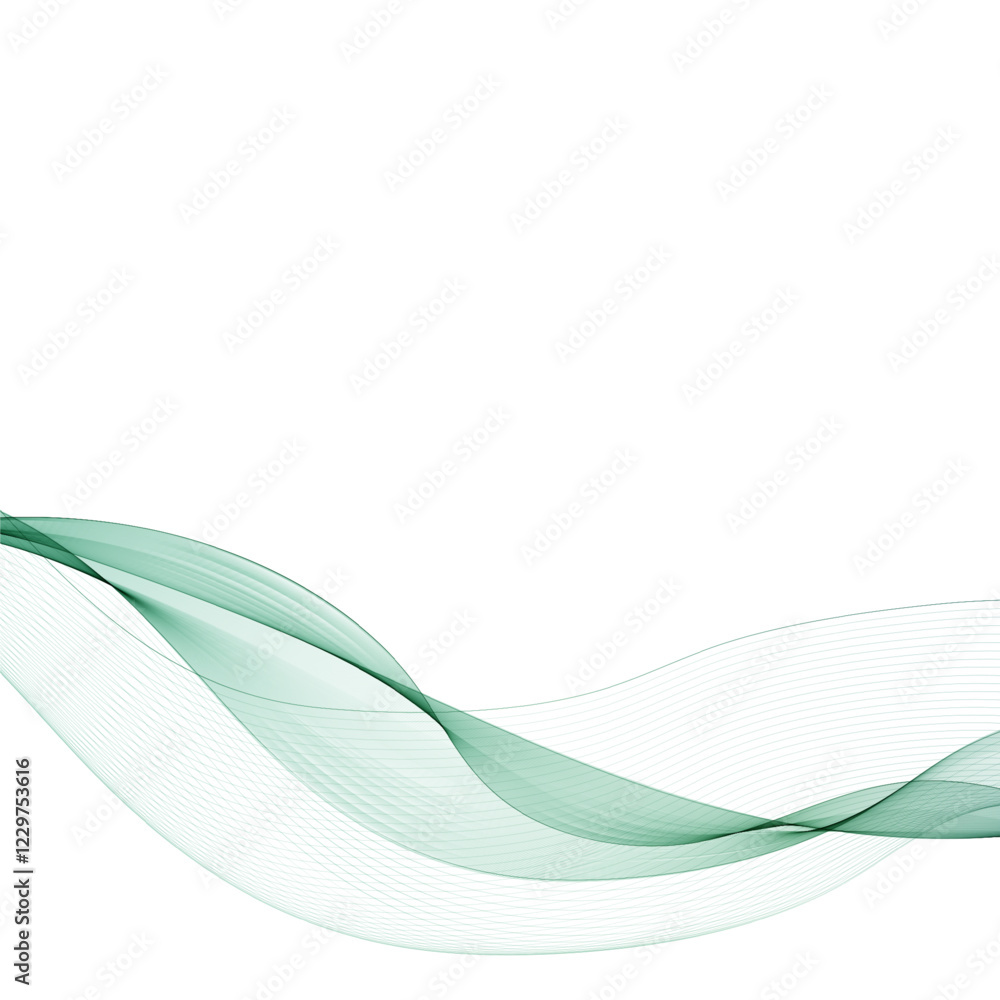 Poster abstract green wave vector graphics layout for advertising presentation template eps 10.