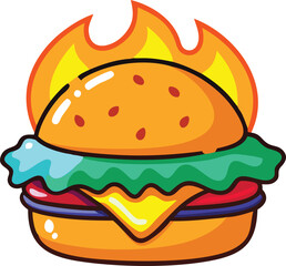 Classic Cheeseburger Illustration for Restaurants