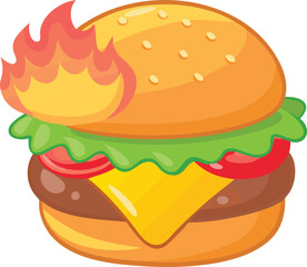 Classic Cheeseburger Illustration for Restaurants