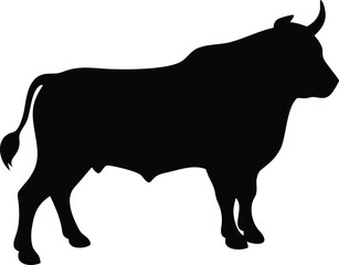 Bull Silhouette Vector Illustration for Branding