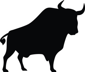 Bull Silhouette Vector Illustration for Branding