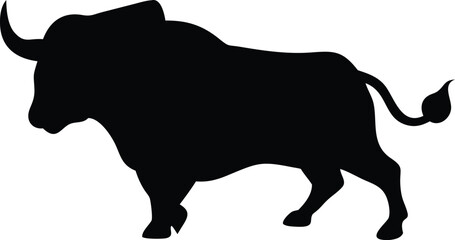 Bull Silhouette Vector Illustration for Branding