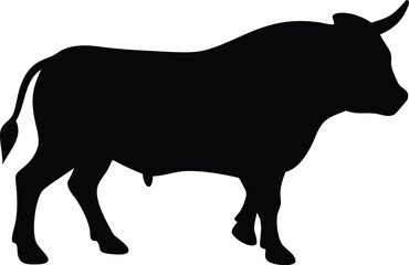 Black Bull Silhouette Design for Creative Projects