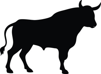 Black Bull Silhouette Design for Creative Projects