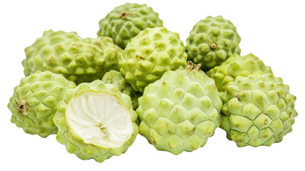 Obraz premium a bunch of fresh and delicious custard apples also called sugar apple and sweetsop