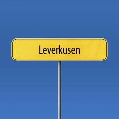 Leverkusen, town sign, place name sign