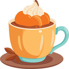 Cozy Autumn Cup with Pumpkin Topping in SVG Format