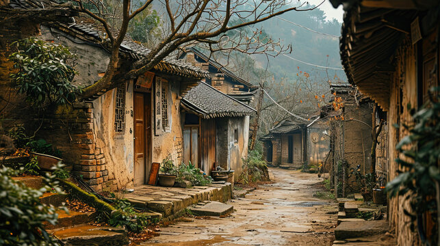 old abandoned house in the street