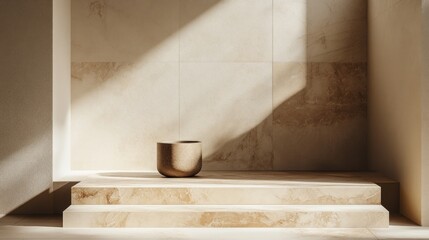 Minimalist Interior Design with a Stone Pot