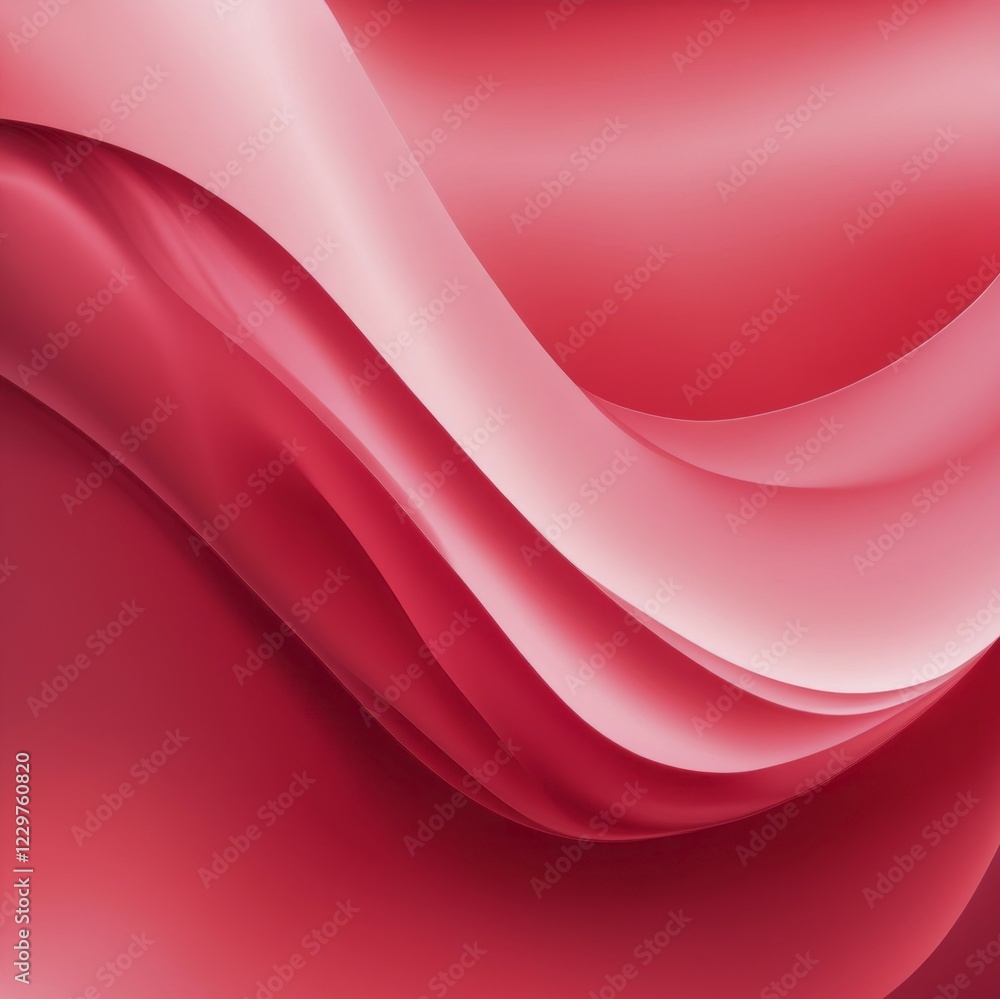 Poster smooth, flowing wave pattern in red and pink gradient, creating an abstract digital art, ai generate