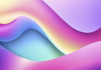 Flowing curves in vibrant pastel gradients create an abstract and calming visual effect, AI generated