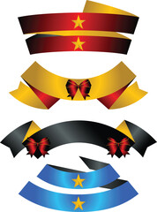 Beautiful Ribbons Banner, Tags and Bows Collection Set Vector Design EPS Template.