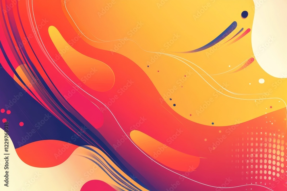 Poster exploring vibrant digital abstract waves: a colorful graphic resource for creative projects