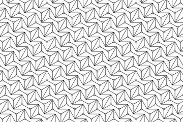 Geometric pattern with black and white where shapes are arranged in a repetitive and orderly fashio