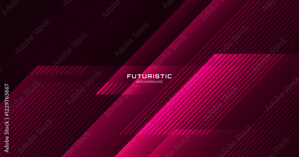 Poster Red lines techno abstract background overlap layer on dark space with diagonal shape effect decoration. Modern graphic design element stripes style concept for web banner, card, or brochure cover