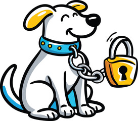Secure Dog Logo Design with Lock Symbol