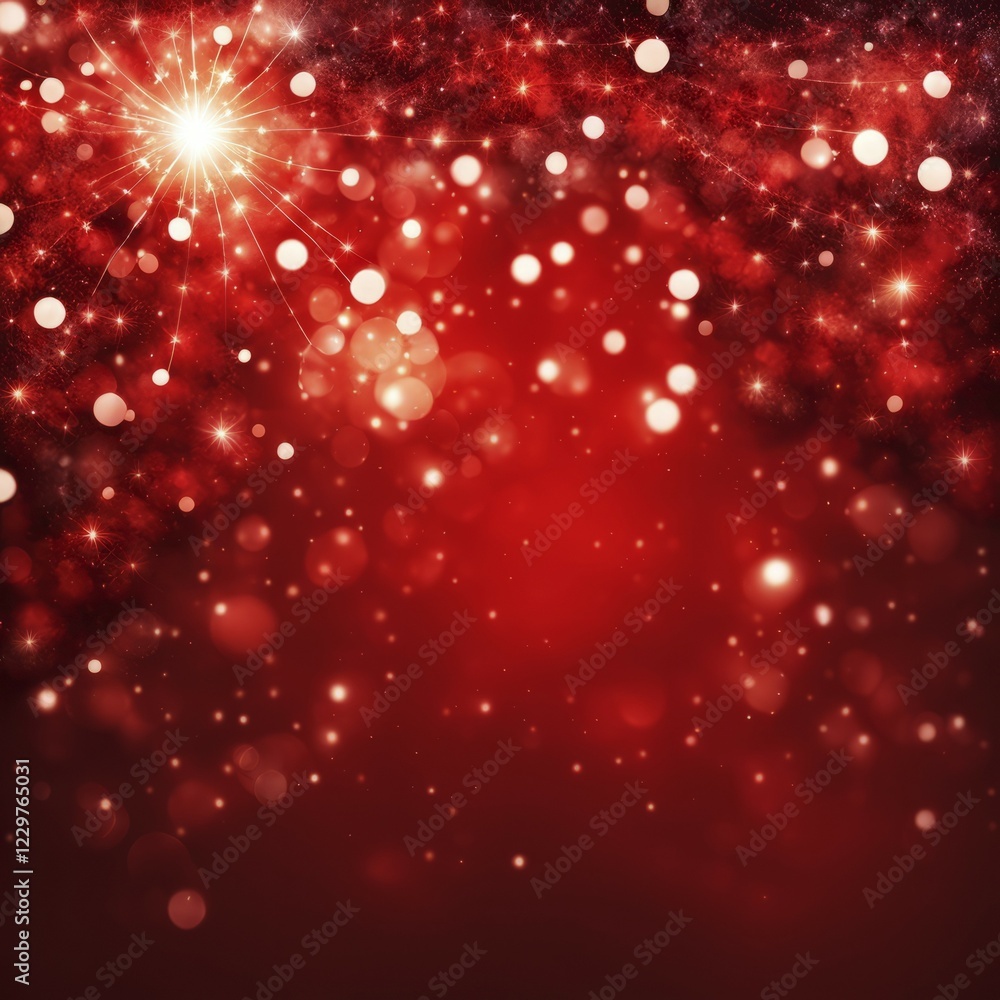 Poster glowing bokeh lights with a shimmering star-like burst creating a festive, cheerful atmosphere again
