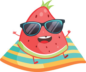 Funny Watermelon Cartoon for Summer Projects