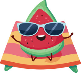 Watermelon Icon with Sunglasses – Free SVG