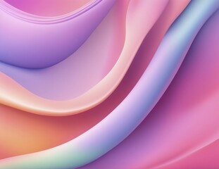 Smooth and wavy abstract design in pastel pink, blue, purple, and orange with soft gradient transitions, AI generated