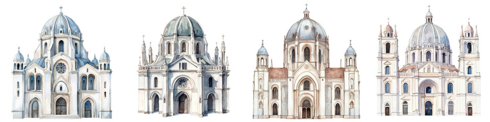 Fototapeta premium Magnificent cathedrals and churches across Europe with their ornate architectural designs historical significance and cultural heritage These iconic landmarks feature intricate details