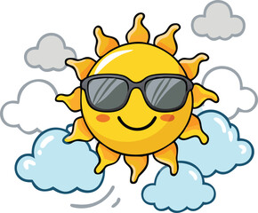 Cute Sun Cartoon for Creative Designs