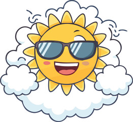 Sun Icon with Sunglasses – Free Vector Download