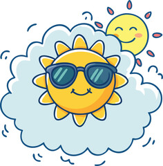 Fototapeta premium Sun Icon with Sunglasses – Free Vector Download